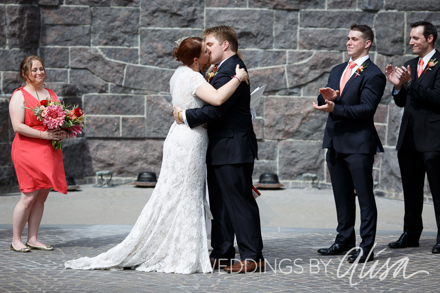 Bride and Groom's first kiss